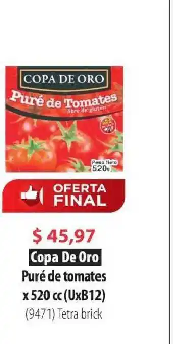 Parodi Copa De Oro Puré De Tomates x 520cc oferta