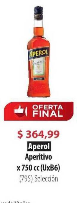 Parodi Aperol Aperitivo x 750cc oferta
