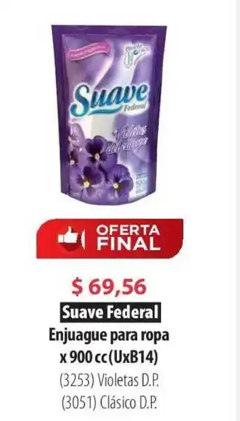 Parodi Suave Federal Enjuague Para Ropa x 900cc oferta