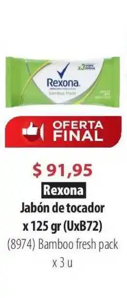 Parodi Rexona Jabón De Tocador x 125gr oferta