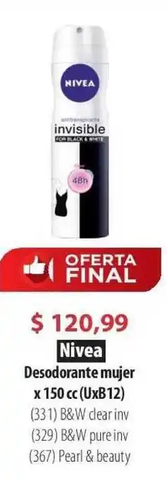 Parodi Nivea Desodorante Mujer x 150cc oferta