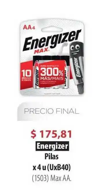 Parodi Energizer Pilas x 4 u (UxB40) oferta