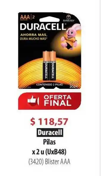 Parodi Duracell Pilas x 2 u (UxB48) oferta
