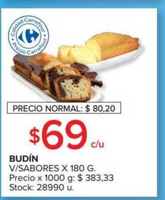 Carrefour Market Budín V-sabores x 180g oferta
