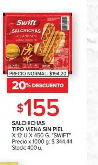 Carrefour Market Salchichas Tipo Viena Sin Piel x 12 U x 450g oferta