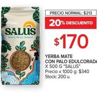 Carrefour Market Yerba Mate Con Palo Edulcorada x 500g "Salus" oferta