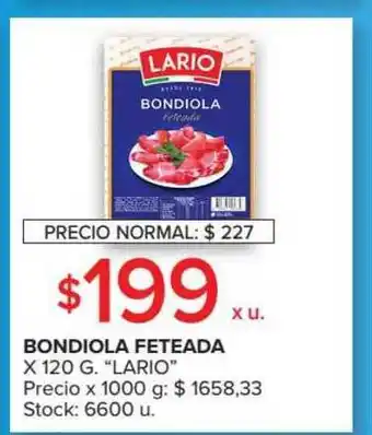 Carrefour Market Lario Bondiola Feteada 125g oferta