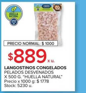 Carrefour Market Langostinos Congelados Pelados Desvenados x 500g oferta