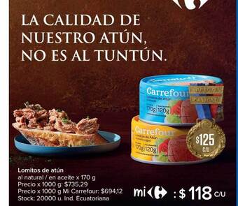 Carrefour Market Lomitos De Atún Al Natural-en Aceite oferta
