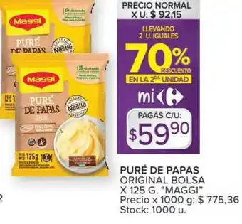 Carrefour Market Magggi Puré De Papas Original Bolsa x 125g oferta