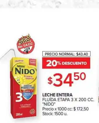 Carrefour Market Nido Leche Entera Fluída Etapa 3 x 200cc oferta