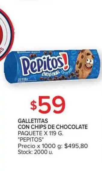 Carrefour Market Pepitos Galletitas Con Chips De Chocolate Paquete x 119g oferta