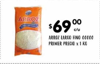 Supermercados Toledo Arroz Largo Fino 00000 Primer Precio x 1kg oferta