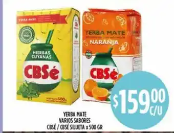 Supermercados Toledo Yerba Mate Varios Sabores Cbsé - Cbsé Silueta x 500gr oferta