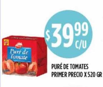 Supermercados Toledo Puré De Tomates Primer Precio x 520gr oferta