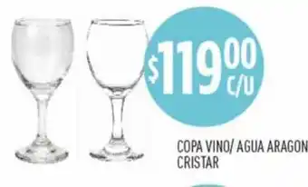 Supermercados Toledo Copa Vino-agua Aragon Cristar oferta