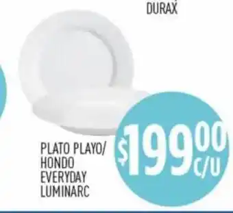 Supermercados Toledo Plato Playo-hondo Everyday Luminarc oferta