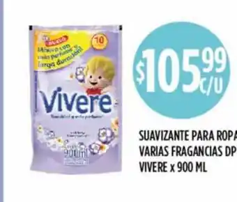 Supermercados Toledo Suavizante Para Ropa Varias Fragancias Dp Vivere x 900ml oferta