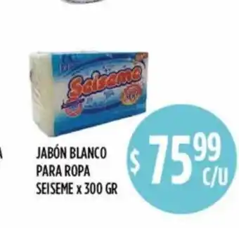 Supermercados Toledo Jabón Blanco Para Ropa Seiseme x 300gr oferta