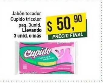Jabón Tocador Cupido Tricolor Paq. 3unid