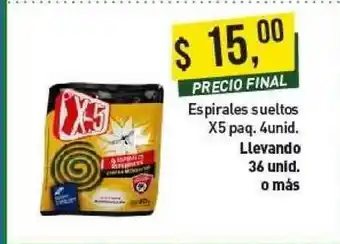 Supermercados Damesco Espirales Sueltos X5 Paq. 4 unid oferta