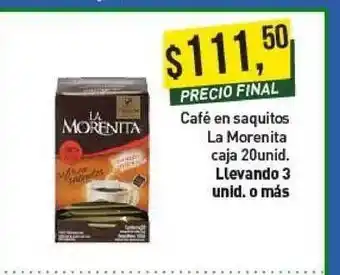 Supermercados Damesco Café En Saquitos La Morenita Caja 20 unid oferta