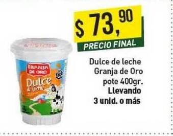 Supermercados Damesco Dulce De Leche Granja De Oro Pote 400gr oferta