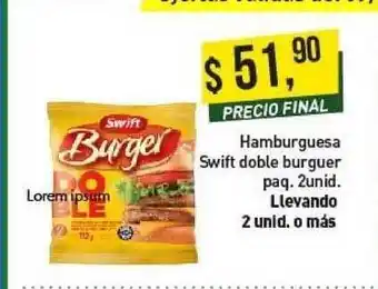 Supermercados Damesco Hamburguesa Swift Doble Burguer Paq. 2 unid oferta