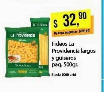Supermercados Damesco Fideos La Providencia Largos Y Guiseros Paq. 500gr oferta