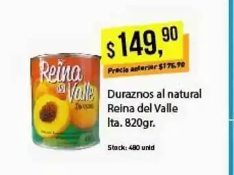 Supermercados Damesco Duraznos Al Natural Reina Del Valle Lta. 820gr oferta