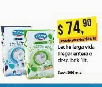 Supermercados Damesco Leche Larga Vida Tregar Entera O Desc. Brik 1lt oferta