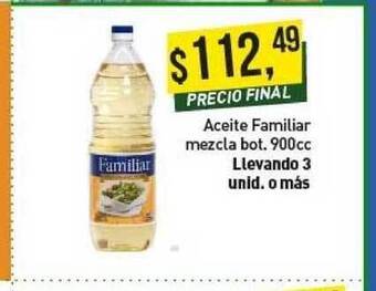 Supermercados Damesco Aceite Familiar Mezcla Bot. 900cc oferta