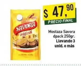 Supermercados Damesco Mostaza Savora Dpack 250gr oferta