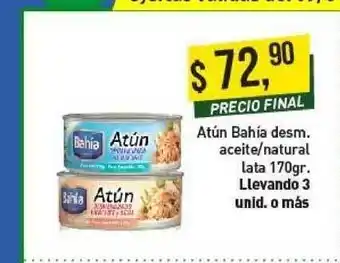Supermercados Damesco Atún Bahía Desm. Aceite - Natural Lata 170g oferta