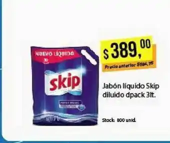 Supermercados Damesco Jabón Líquido Skip Diluido Dpack 3lt oferta
