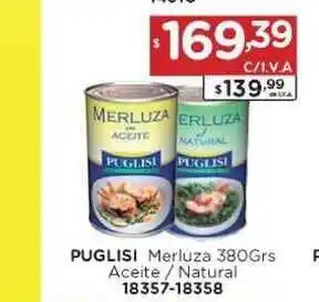 Hipermay Puglisi Merluza 380grs Aceite / Natural oferta