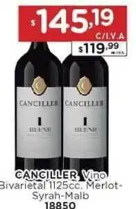 Hipermay Canciller Vino Bivarietal 1125cc. Merlot-Syrah-Malb 18850 oferta