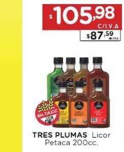Hipermay Tres Plumas Licor Petaca 200cc oferta