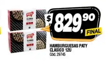 Supermercados Yaguar Hamburguesas Paty Clasico 12 u oferta