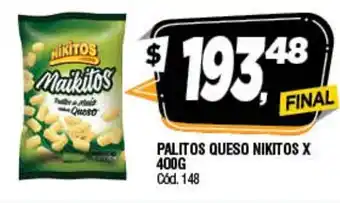 Supermercados Yaguar Palitos Queso Nikitos x 400g oferta
