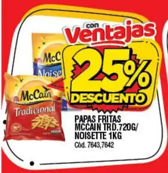 Supermercados Yaguar Papas Fritas McCain Trd.720g/Noisette 1 kg oferta