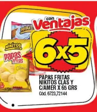 Supermercados Yaguar Papas Fritas Nikitos Clas Y C/Amer x 65 grs oferta