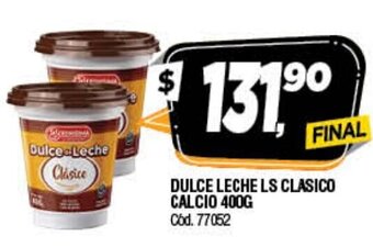 Supermercados Yaguar Dulce Leche LS Clasico Calcio 400g oferta