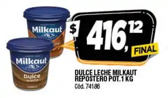 Supermercados Yaguar Milkaut Dulce Leche Repostero Pot. 1 kg oferta