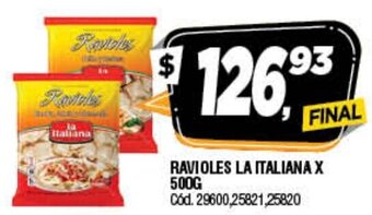 Supermercados Yaguar Ravioles La Italiana x 500g oferta
