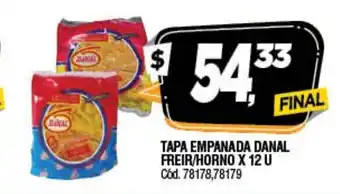 Supermercados Yaguar Tapa Empanada Danal Freir/Horno x 12 u oferta