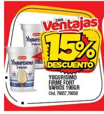 Supermercados Yaguar Yogurisimo Firme Fort Varios 190gr oferta
