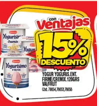 Supermercados Yaguar Yogur Yoguris. Ent. Firme/Ceramix. 120grs Vai/Frut oferta