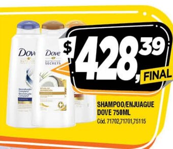 Supermercados Yaguar Dove Shampoo/Enjuague 750ml oferta