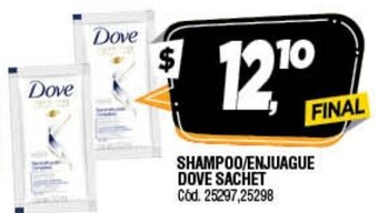 Supermercados Yaguar Dove Shampoo/Enjuague Sachet oferta